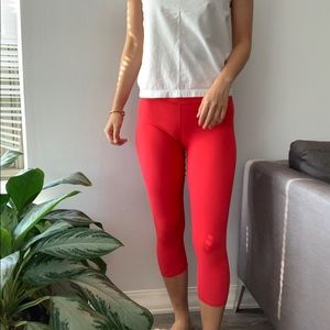 fabletics bright red leggings